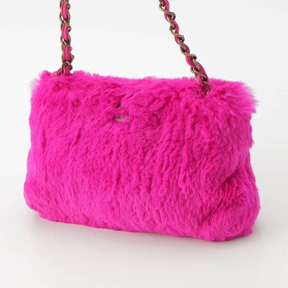 Chanel Handbags - Chanel Pink Lapin Vivid Bag Shoulder Rait Fur Chain Coco Mark